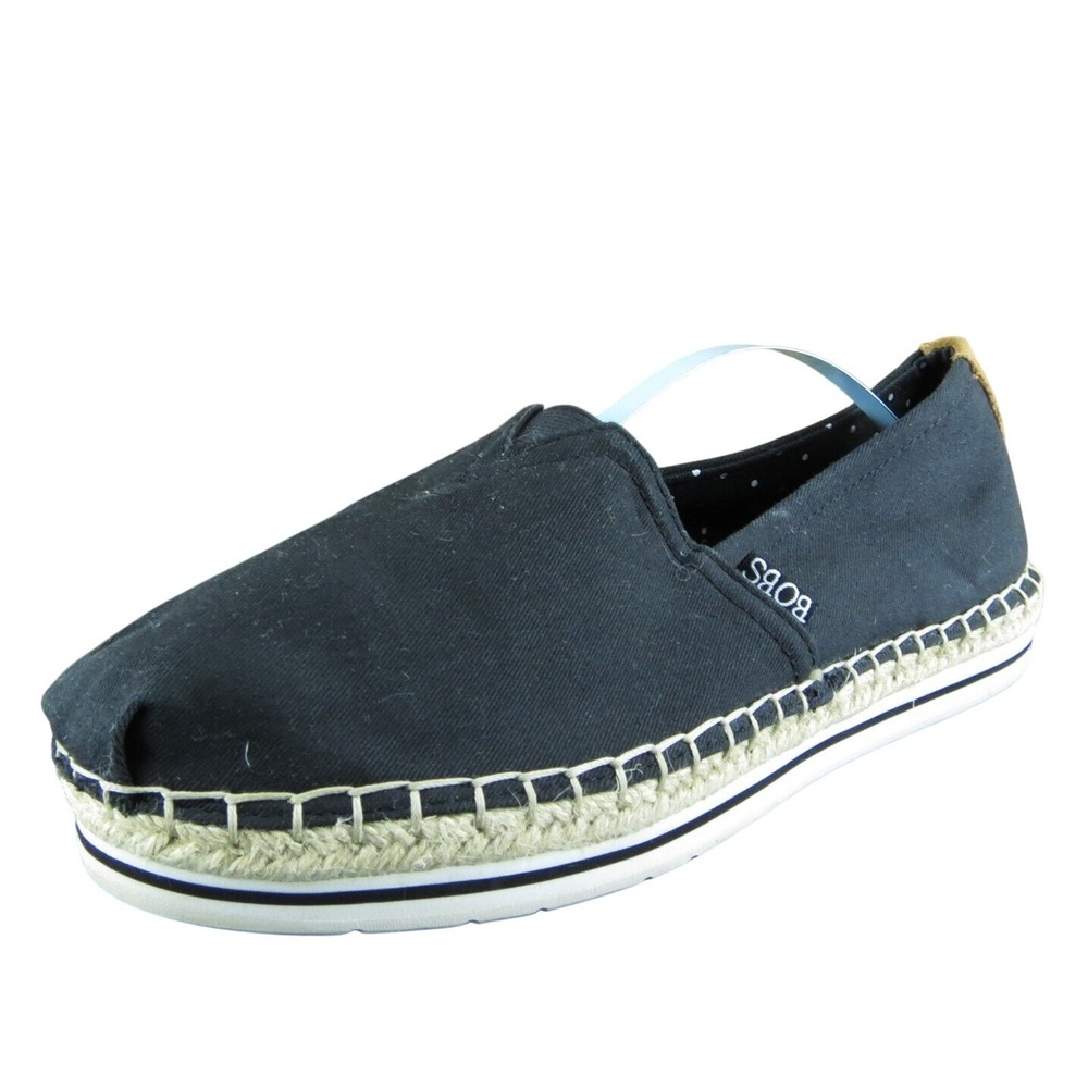 Bobs By Skechers  Women Flat Shoes Black‎ Fabric Slip On Size 9 Medium